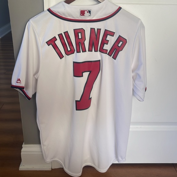 Washington Nationals Jersey Men M medium White Majestic MLB Trea Turner 7 - Picture 4 of 4
